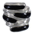 Jet And Authentic Sterling Silver Southwestern Jewelry Ring Size 6-1/4 RX88367